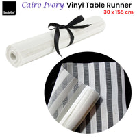 Thumbnail for Ladelle Cairo Ivory Vinyl Table Runner 30 x 155 cm