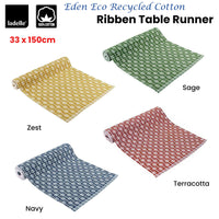 Thumbnail for Ladelle Eden Ribbed Eco Recycled Cotton Table Runner 33 x 150 cm Sage