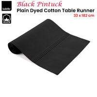 Thumbnail for Ladelle Black Pintuck Plain Dyed 100% Cotton Table Runner