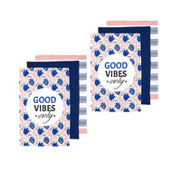 Thumbnail for Ladelle Set of 6 Arise Good Vibes Tea Towels Blue