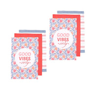 Thumbnail for Ladelle Set of 6 Arise Good Vibes Tea Towels Pink