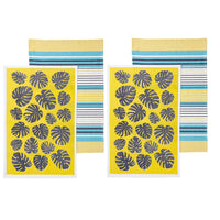 Thumbnail for Ladelle Set of 4 Bahamas Kitchen / Cleaning 100% Cotton Tea Towels Yellow