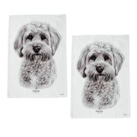 Thumbnail for Set of 2 Delightful Dogs Cotton Kitchen Tea Towels 50 x 70 cm Cavoodle