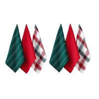 Thumbnail for Ladelle Set of 6 Christmas Brick Cotton Tea Towels Design 4