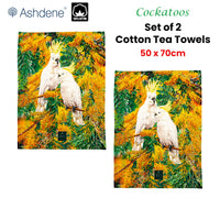 Thumbnail for Set of 2 Backyard Beauties Kitchen Tea Towels Cockatoos 50 x 70 cm