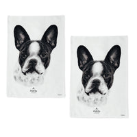 Thumbnail for Set of 2 Delightful Dogs Cotton Kitchen Tea Towels 50 x 70 cm French Bulldog