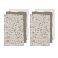 Thumbnail for Ladelle Grown Ivy Set of 6 Cotton Kitchen Towels Taupe
