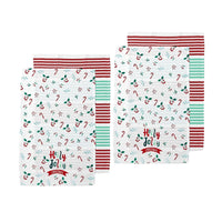 Thumbnail for Ladelle Joyful Holly Jolly Christmas Set of 4 Cotton Kitchen Towels 45 x 70 cm