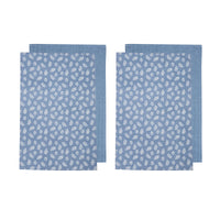 Thumbnail for Ladelle Set of 4 Homespun Cotton Kitchen Tea Towels 50 x 70 cm Denim
