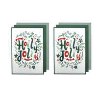 Thumbnail for Ladelle Joyful Jolly Christmas Set of 6 Cotton Kitchen Towels Green