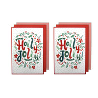 Thumbnail for Ladelle Joyful Jolly Christmas Set of 6 Cotton Kitchen Towels Red