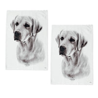 Thumbnail for Set of 2 Delightful Dogs Cotton Kitchen Tea Towels 50 x 70 cm Labrador