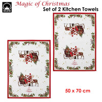 Thumbnail for Ashdene Magic of Christmas by Richard Macneil Set of 2 Cotton Kitchen Towels 50 x 70 cm
