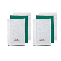Thumbnail for Ladelle Joyful Merry Christmas Set of 6 Cotton Kitchen Towels Green