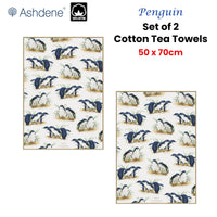 Thumbnail for Set of 2 Birds of Australia Kitchen Tea Towels Penguin 50 x 70 cm