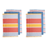 Thumbnail for Ladelle Set of 6 Positano Stripe Cotton Kitchen Tea Towels 50 x 70 cm Red