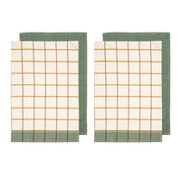 Thumbnail for Ladelle Set of 4 Retreat Cotton Kitchen Tea Towels 50 x 70 cm Green