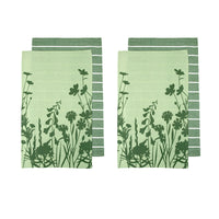 Thumbnail for Ladelle Set of 4 Sanctuary Floral Cotton Kitchen Tea Towels 50 x 70 cm Green