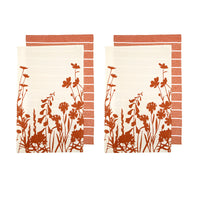 Thumbnail for Ladelle Set of 4 Sanctuary Floral Cotton Kitchen Tea Towels 50 x 70 cm Terracotta