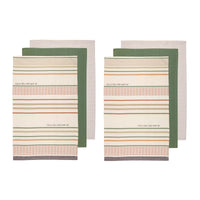 Thumbnail for Ladelle Set of 6 Sanctuary Cotton Kitchen Tea Towels 50 x 70 cm Green