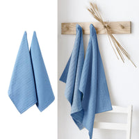 Thumbnail for Ladelle Eco Recycled Cotton Set of 2 Cotton Kitchen Towels Blue 50 x 70 cm