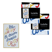 Thumbnail for Ladelle Set of 2 Cotton Tea Towels Be Happy It Drives People Crazy