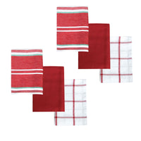 Thumbnail for Ladelle Brick Set of 6 Cotton Kitchen Towels Red Design 6