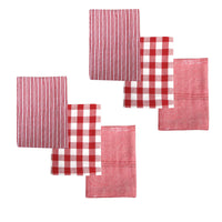 Thumbnail for Ladelle Brick Set of 6 Cotton Kitchen Towels Red Design 7