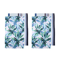 Thumbnail for Ladelle Set of 4 Zest Leaves Green Cotton Kitchen Tea Towels 50 x 70 cm