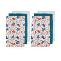 Thumbnail for Ladelle Set of 6 Zest Bright Cotton Kitchen Tea Towels 50 x 70 cm Leaves