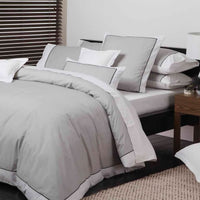 Thumbnail for Logan and Mason Essex Pewter Cotton-rich Percale Print Quilt Cover Set Queen