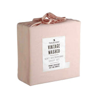 Thumbnail for Blake & Lindsay Blush Vintage Washed Microfibre Sheet Set 40cm Wall King