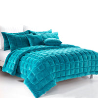 Thumbnail for Alastairs Augusta Faux Mink Quilt / Comforter Set Emerald Green Single