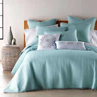 Thumbnail for Jenny Mclean Clavo Pompom Blue 3 Piece 100% Cotton Coverlet Set Queen