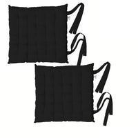 Thumbnail for Rans Set of 2 Alfresco Cotton Chair Pads 40x40 cm - Plain Black