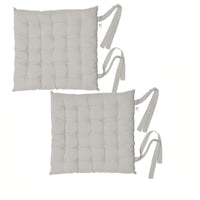 Thumbnail for Rans Set of 2 Alfresco Cotton Chair Pads 40x40 cm - Plain Silver
