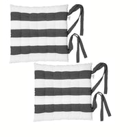 Thumbnail for Rans Set of 2 Alfresco Cotton Chair Pads 40x40 cm - Striped Black (Charcoal)