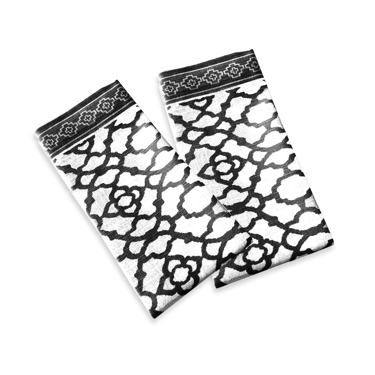 Rans Set of 2 Cotton Vintage Napkins - Black