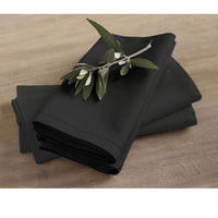 Thumbnail for Rans Set of 4 Cotton Hemstitch Napkins - Black