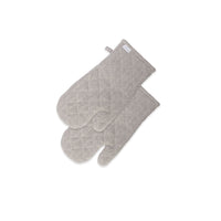 Thumbnail for Rans Herringbone Charcoal Cotton Set of 2 Oven Gloves