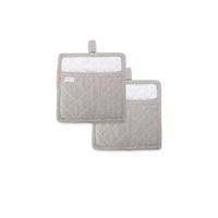 Thumbnail for Rans Herringbone Charcoal Cotton Set of 2 Pot Holders