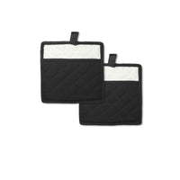 Thumbnail for Rans Manhattan Black Cotton Set of 2 Pot Holders