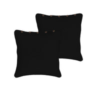 Thumbnail for Rans Pair of London Cotton European Pillowcases with Buttons Black
