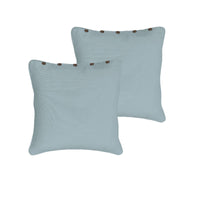 Thumbnail for Rans Pair of London Cotton European Pillowcases with Buttons Grey