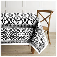 Thumbnail for Rans Pure Cotton Vintage Tablecloth 180 cm Round - Black