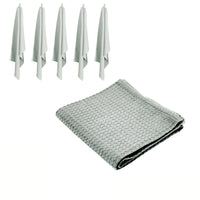 Thumbnail for Rans Set of 6 Cotton Waffle Tea Towels 50x70 cm - Silver/Grey