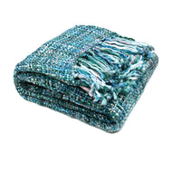 Thumbnail for Rans Oslo Knitted Weave Throw 127x152cm - Cool Pool