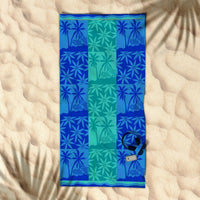 Thumbnail for Rans Premium Cotton Jacquard Beach Towel Palm Tree Blue
