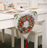 Thumbnail for Christmas Table Runner thickened knitted Dining Tablecloth Xmas Party Decor(Garland)