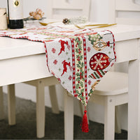 Thumbnail for Christmas Table Runner thickened knitted Dining Tablecloth Xmas Party Decor(Elk)